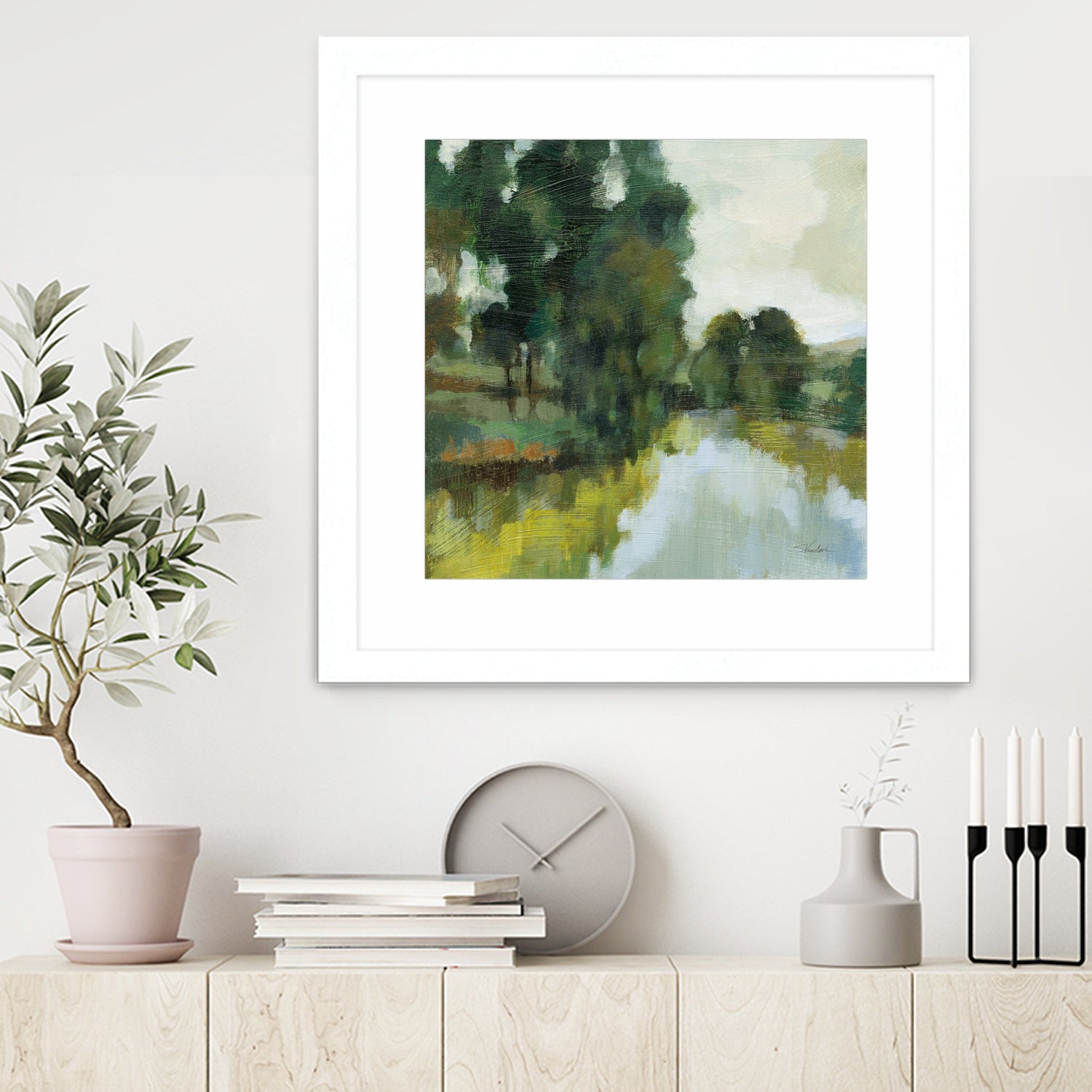 Willows by the Pond I by Silvia Vassileva on GIANT ART - blue