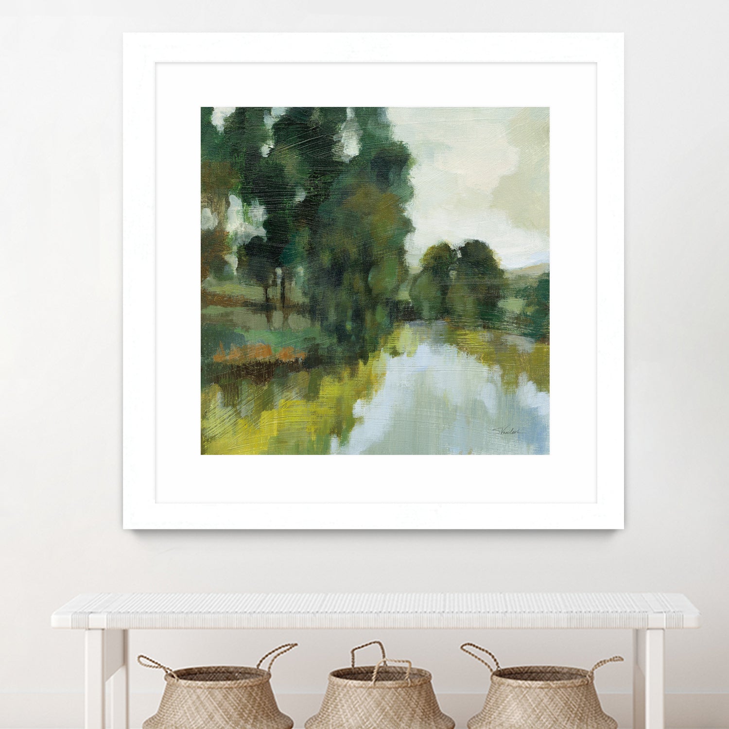 Willows by the Pond I by Silvia Vassileva on GIANT ART - blue