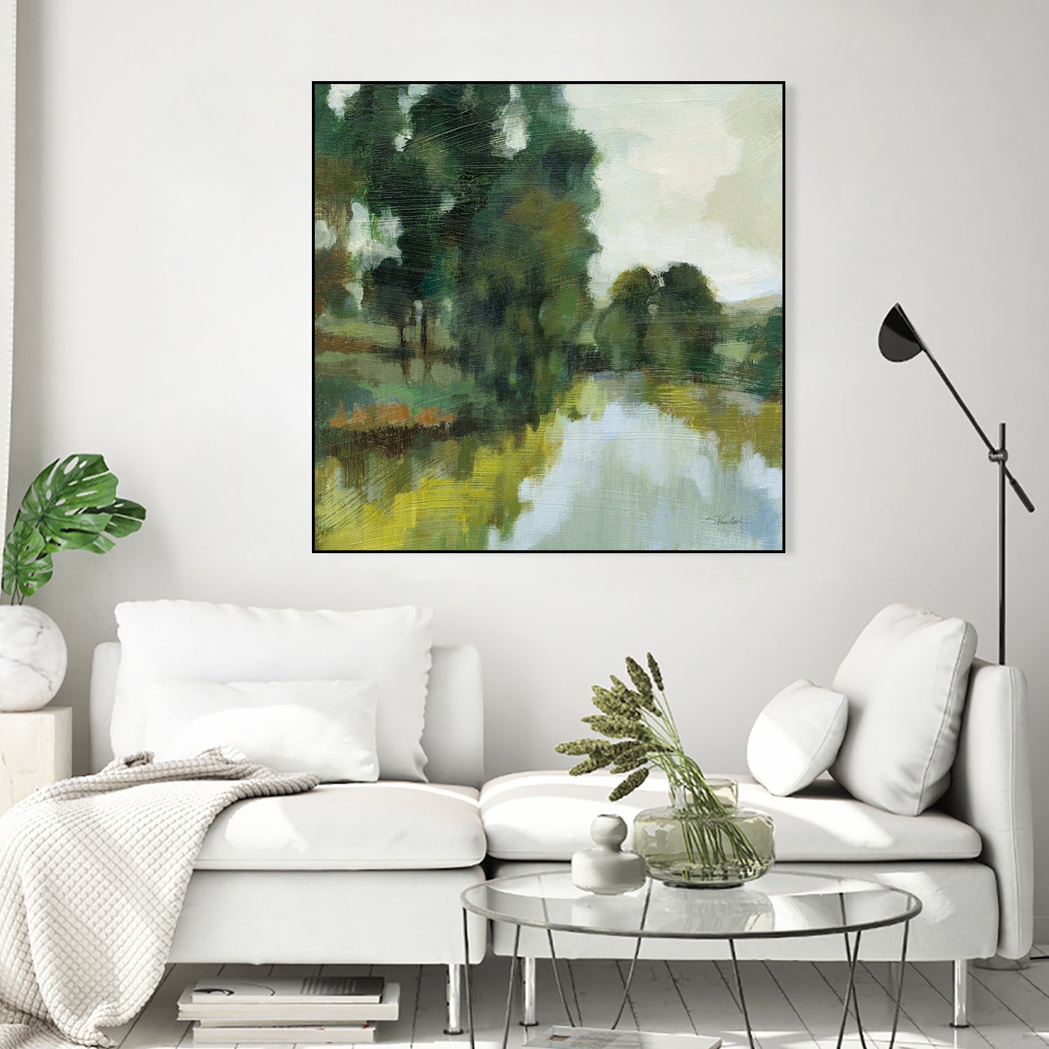 Willows by the Pond I by Silvia Vassileva on GIANT ART - blue