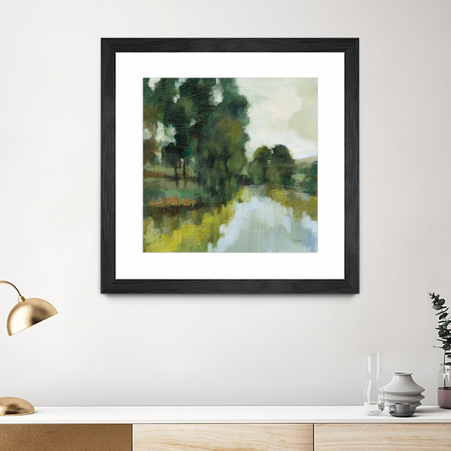 Willows by the Pond I by Silvia Vassileva on GIANT ART - blue