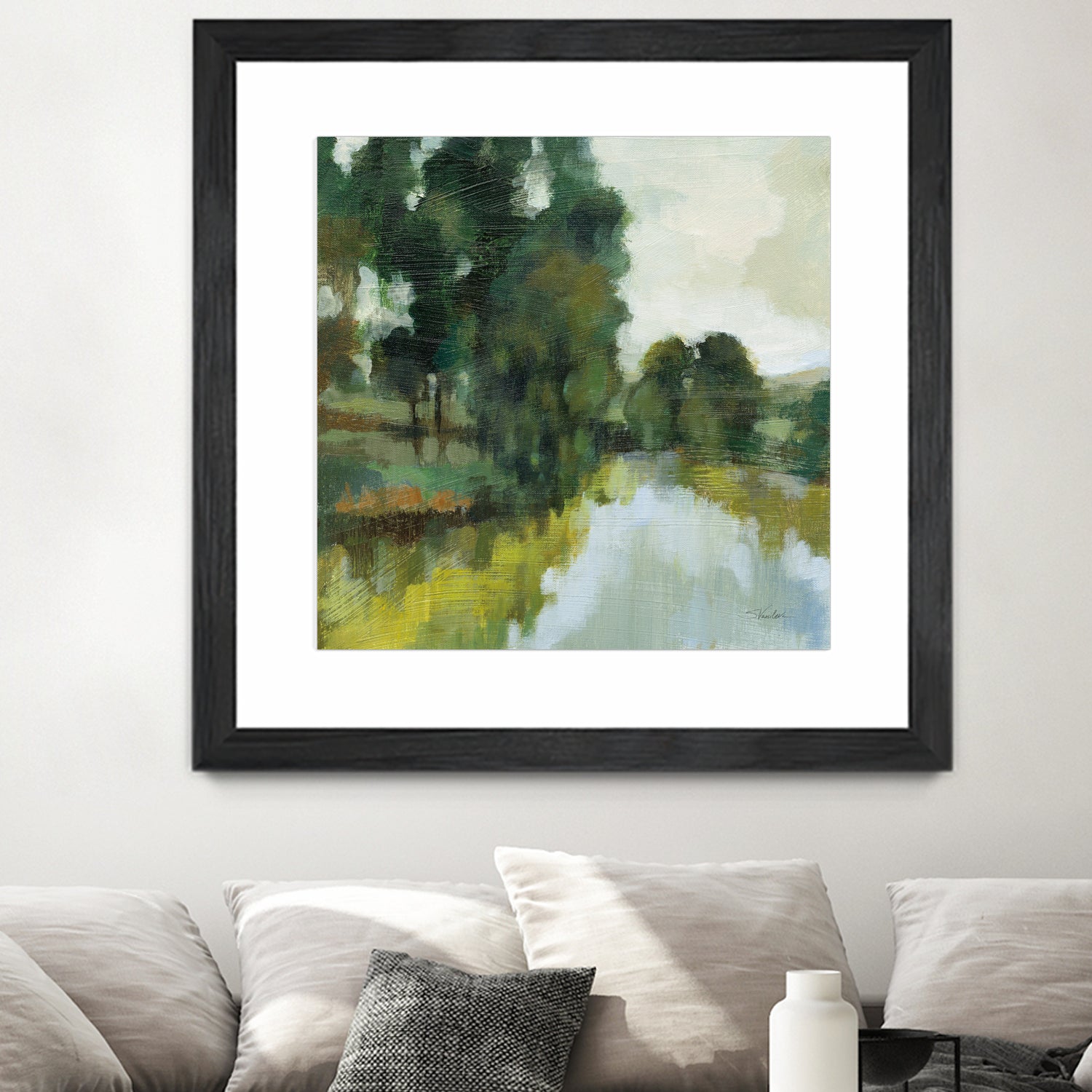 Willows by the Pond I by Silvia Vassileva on GIANT ART - blue