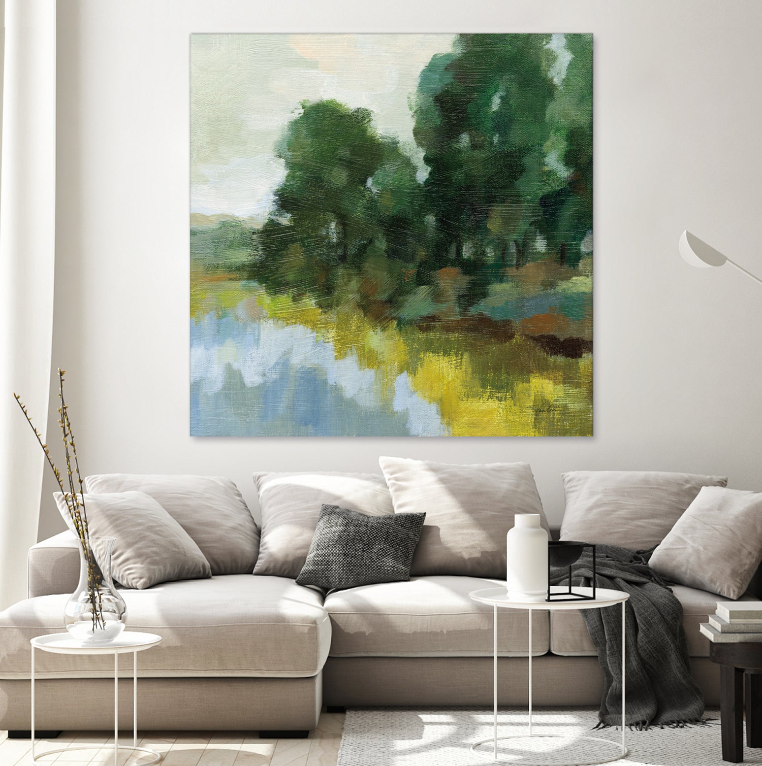 Willows by the Pond II by Silvia Vassileva on GIANT ART - blue