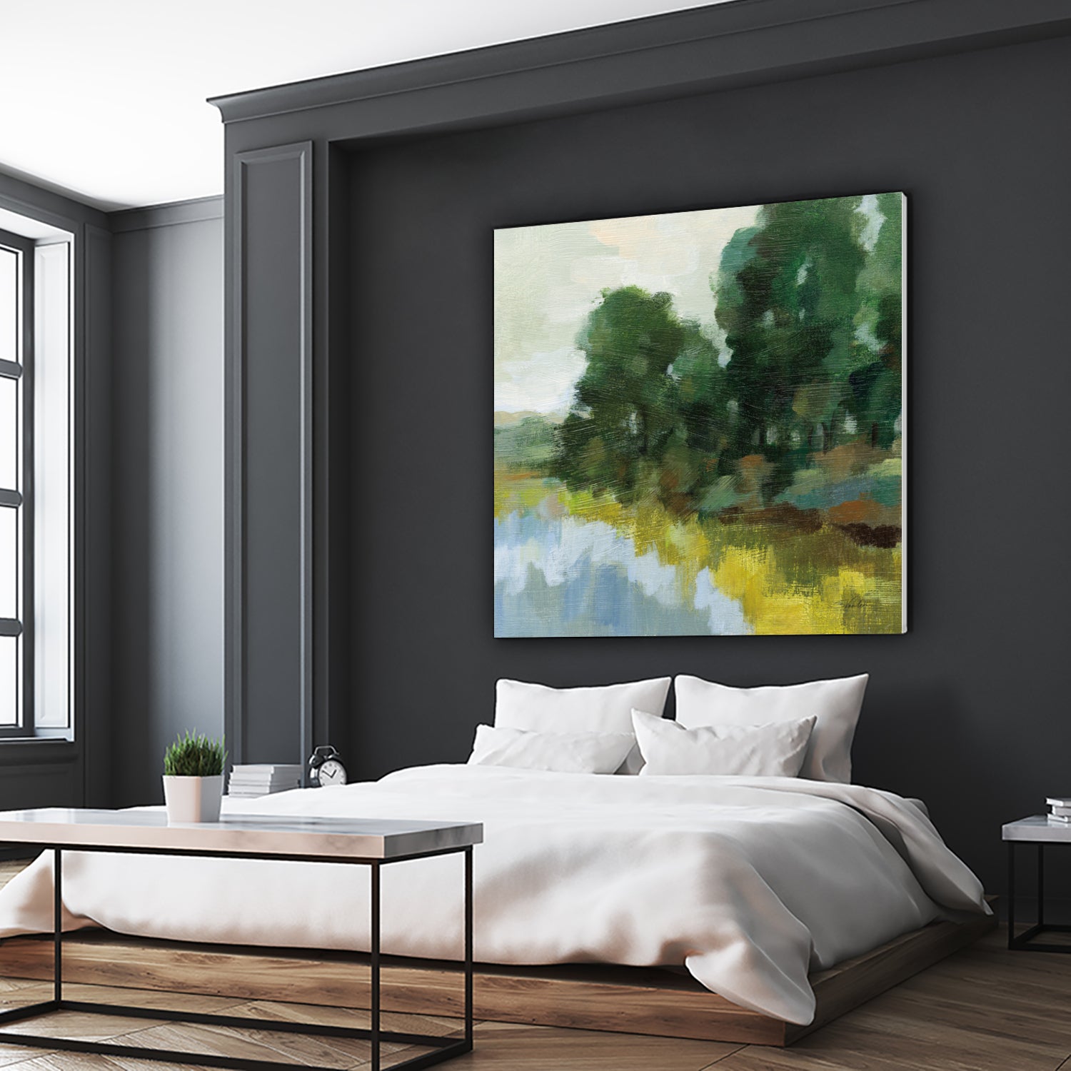 Willows by the Pond II by Silvia Vassileva on GIANT ART - blue