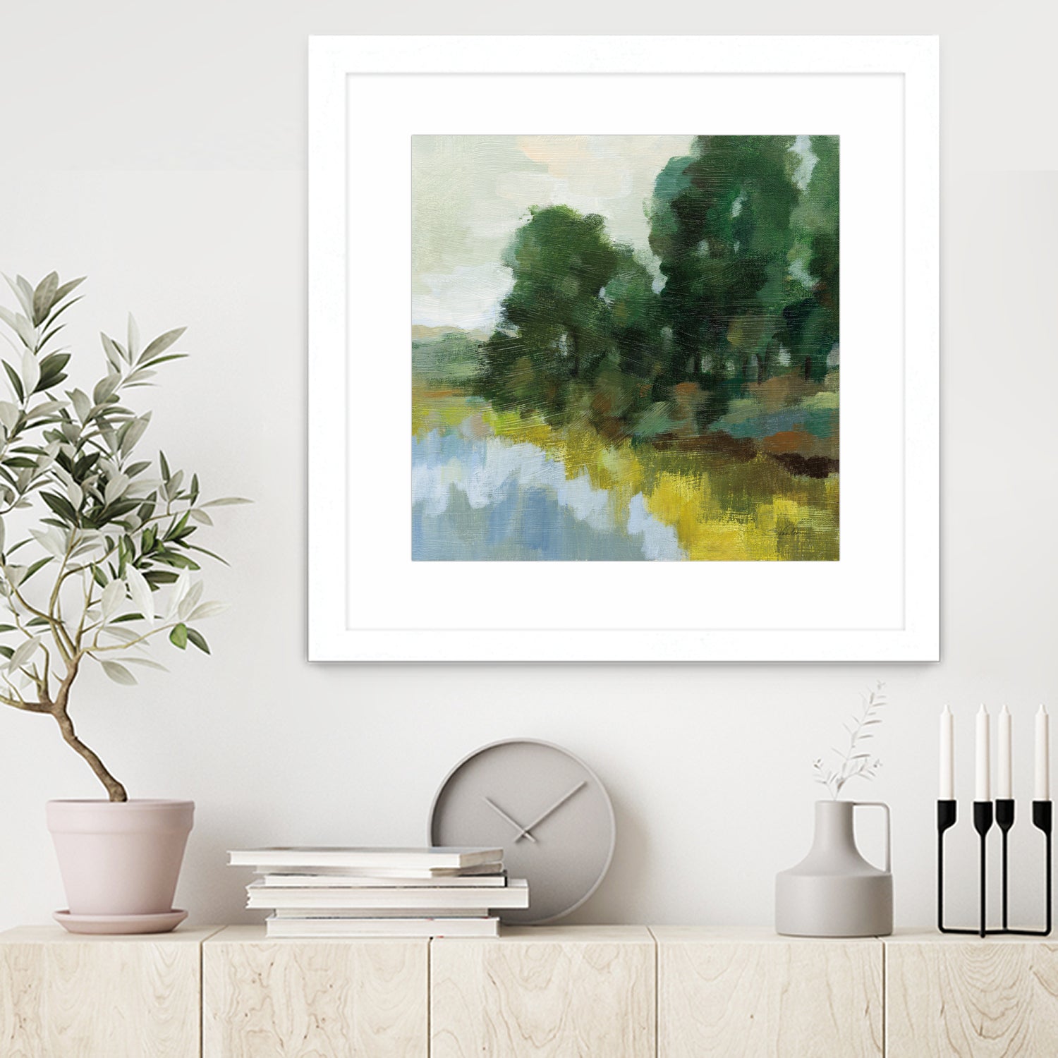 Willows by the Pond II by Silvia Vassileva on GIANT ART - blue