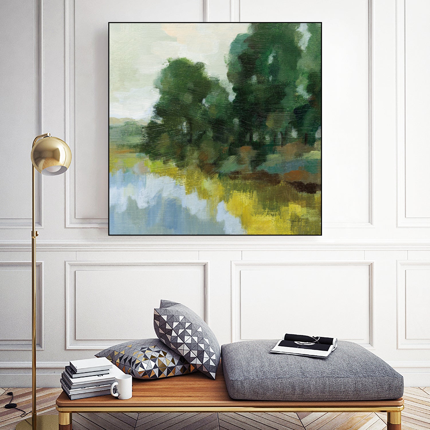 Willows by the Pond II by Silvia Vassileva on GIANT ART - blue