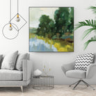 Willows by the Pond II by Silvia Vassileva on GIANT ART - blue