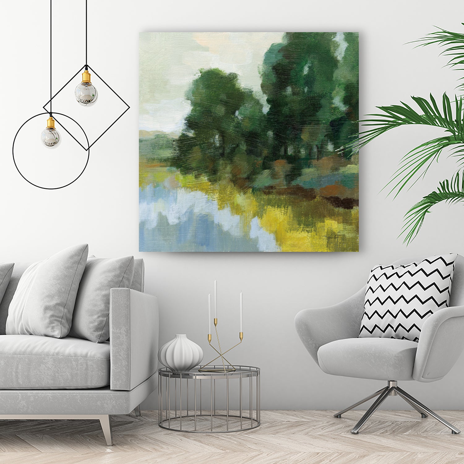 Willows by the Pond II by Silvia Vassileva on GIANT ART - blue