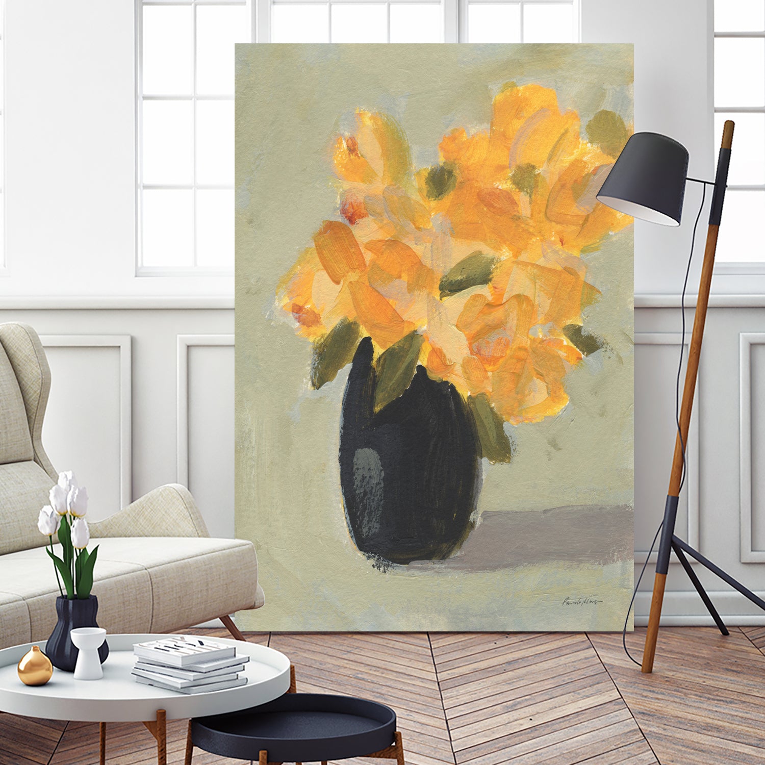 Hope Bouquet by Pamela Munger on GIANT ART - black botanical