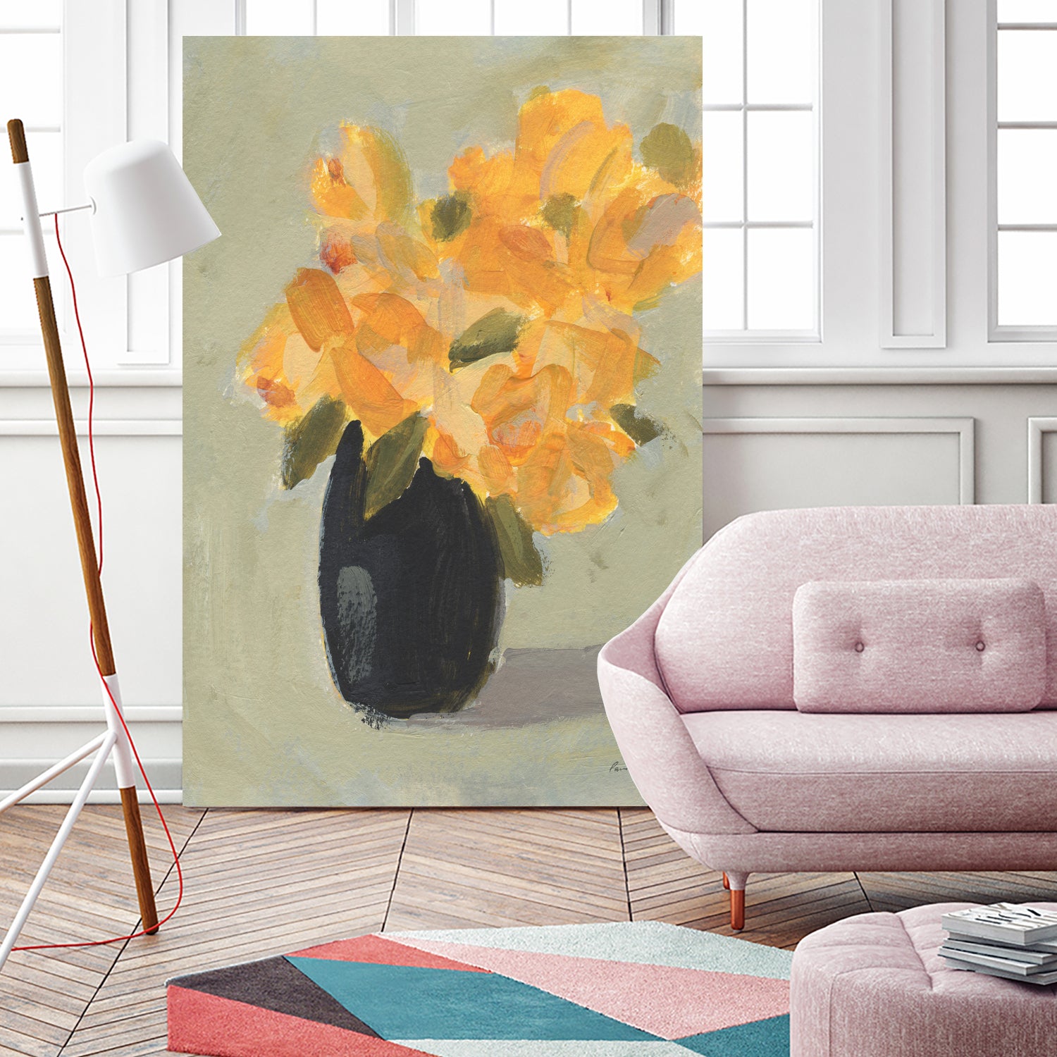 Hope Bouquet by Pamela Munger on GIANT ART - black botanical