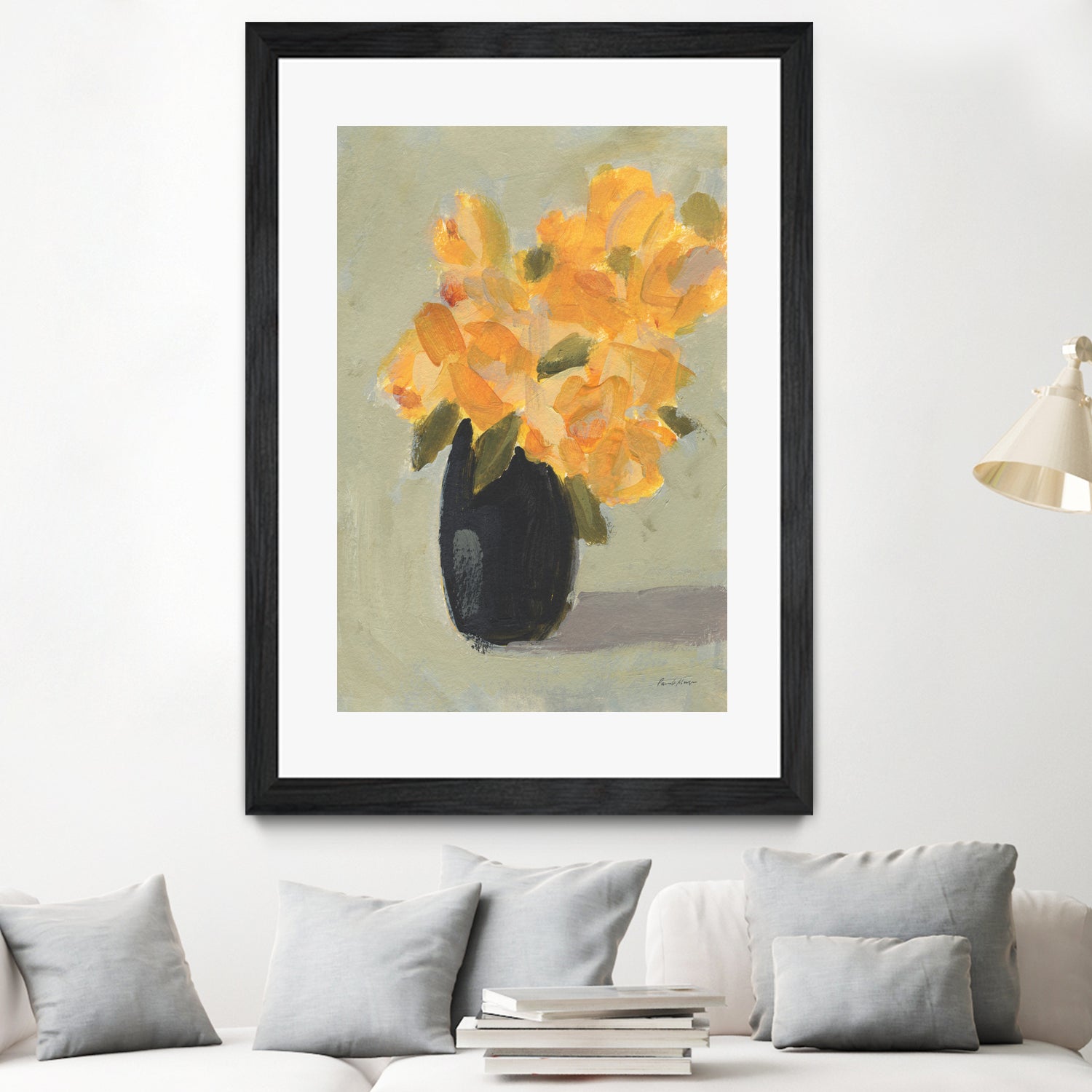 Hope Bouquet by Pamela Munger on GIANT ART - black botanical