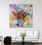 A Vibrant Floral No. 2 by Joan Curtis on GIANT ART - blue contemporary