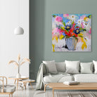 A Vibrant Floral No. 2 by Joan Curtis on GIANT ART - blue contemporary