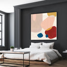 Pink Pebbles III by Eva Watts on GIANT ART - blue  shapes 