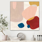 Pink Pebbles III by Eva Watts on GIANT ART - blue  shapes 