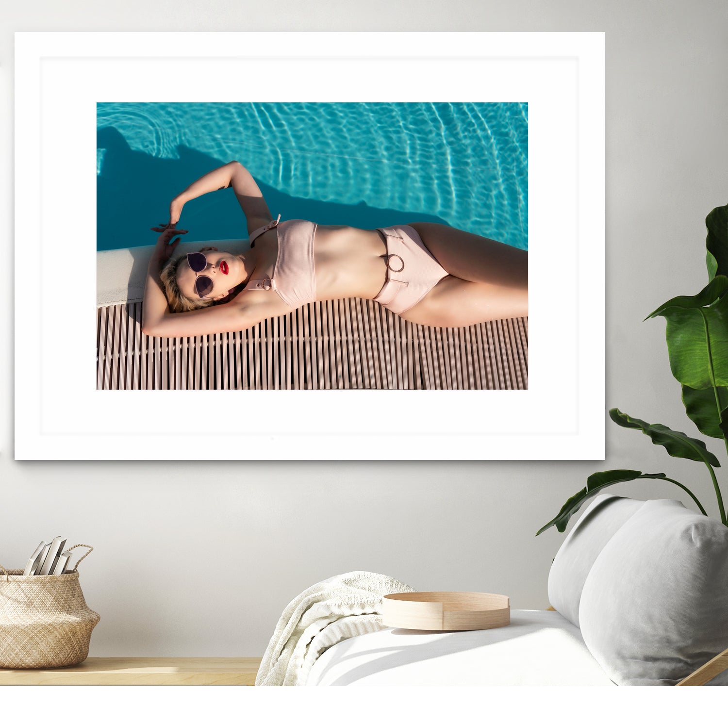 Poolside by Colin on GIANT ART - beige figurative sunbathing