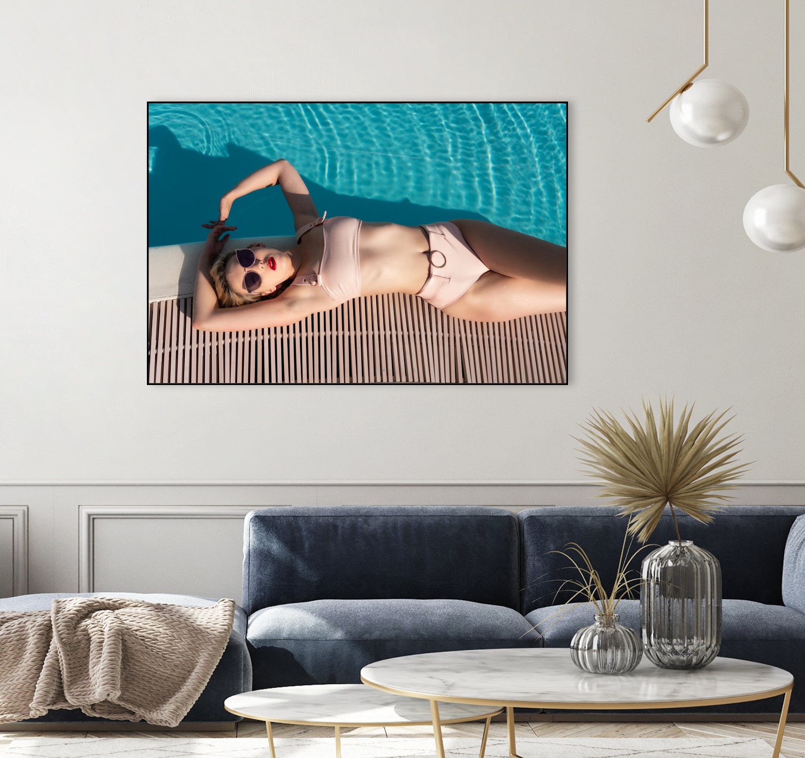 Poolside by Colin on GIANT ART - beige figurative sunbathing