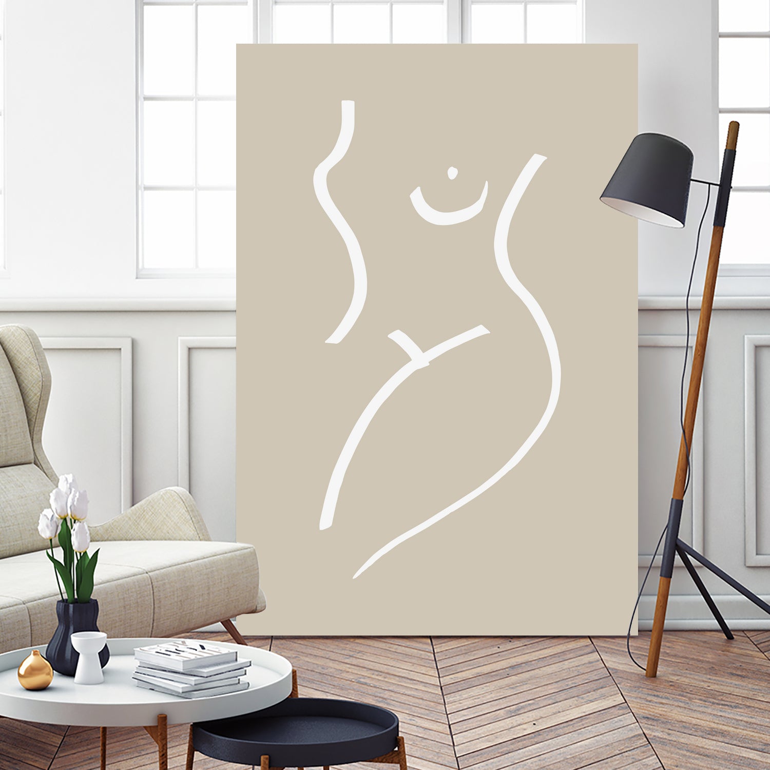 Body Sketch Sand by Pictufy on GIANT ART - line art woman