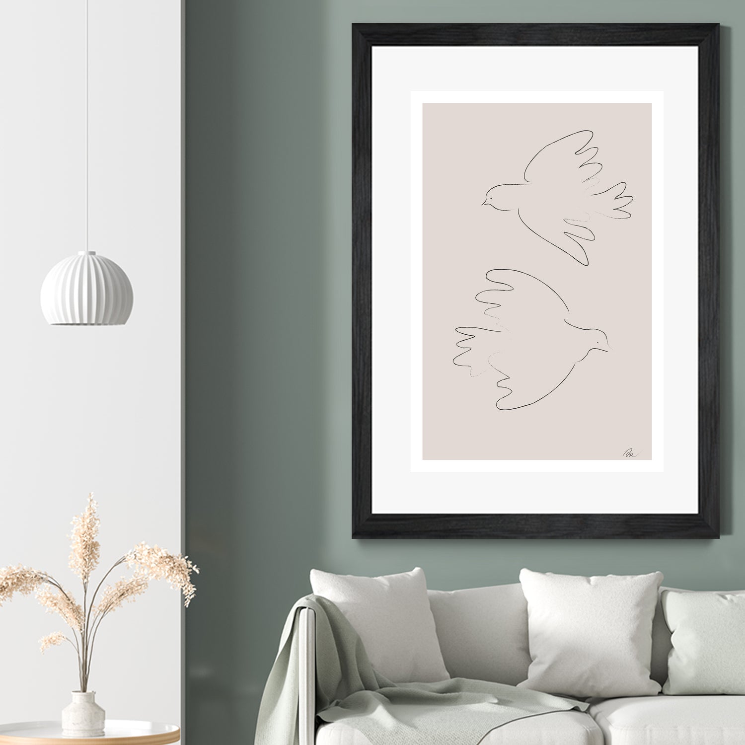 Two Doves by Pictufy on GIANT ART - line art dove