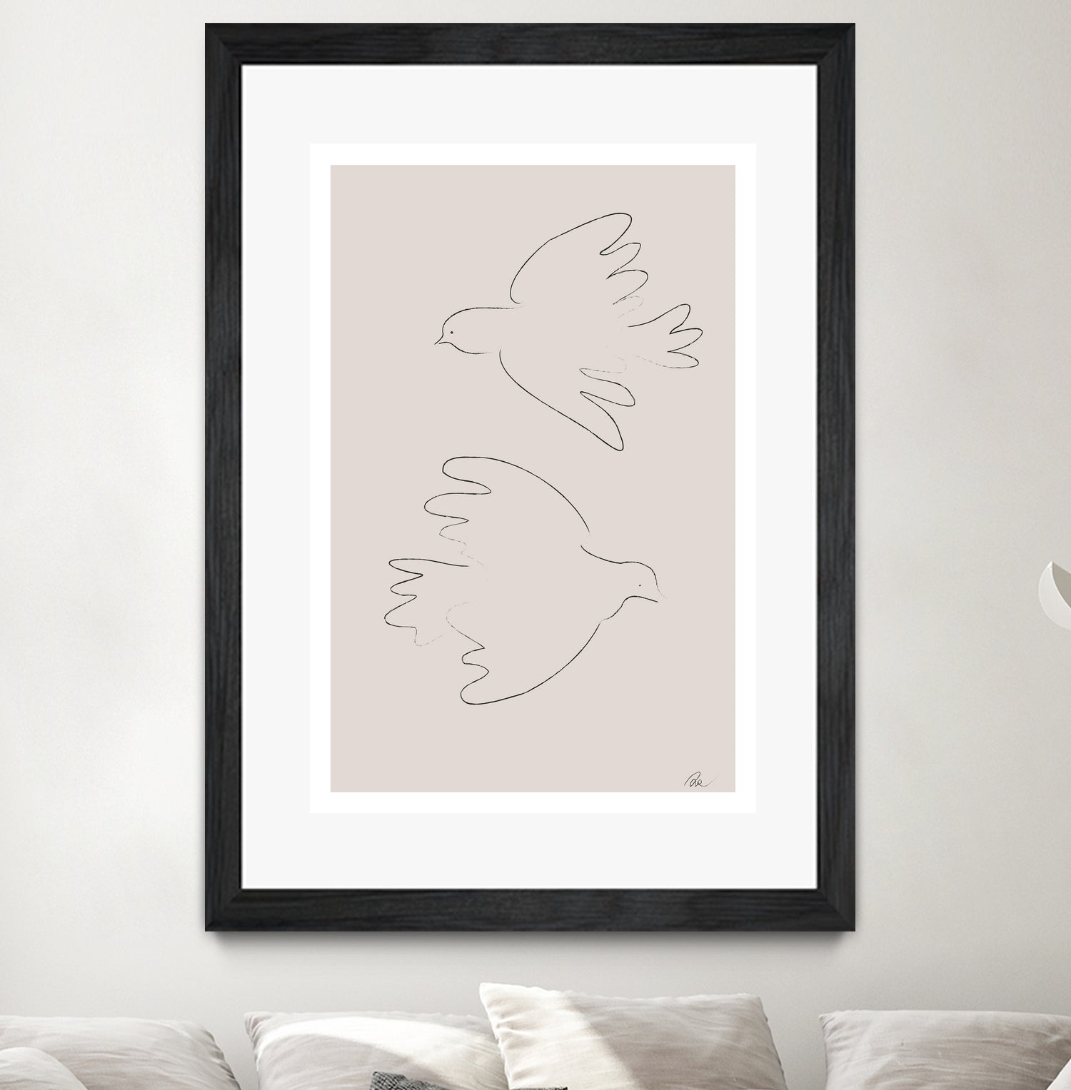 Two Doves by Pictufy on GIANT ART - line art dove