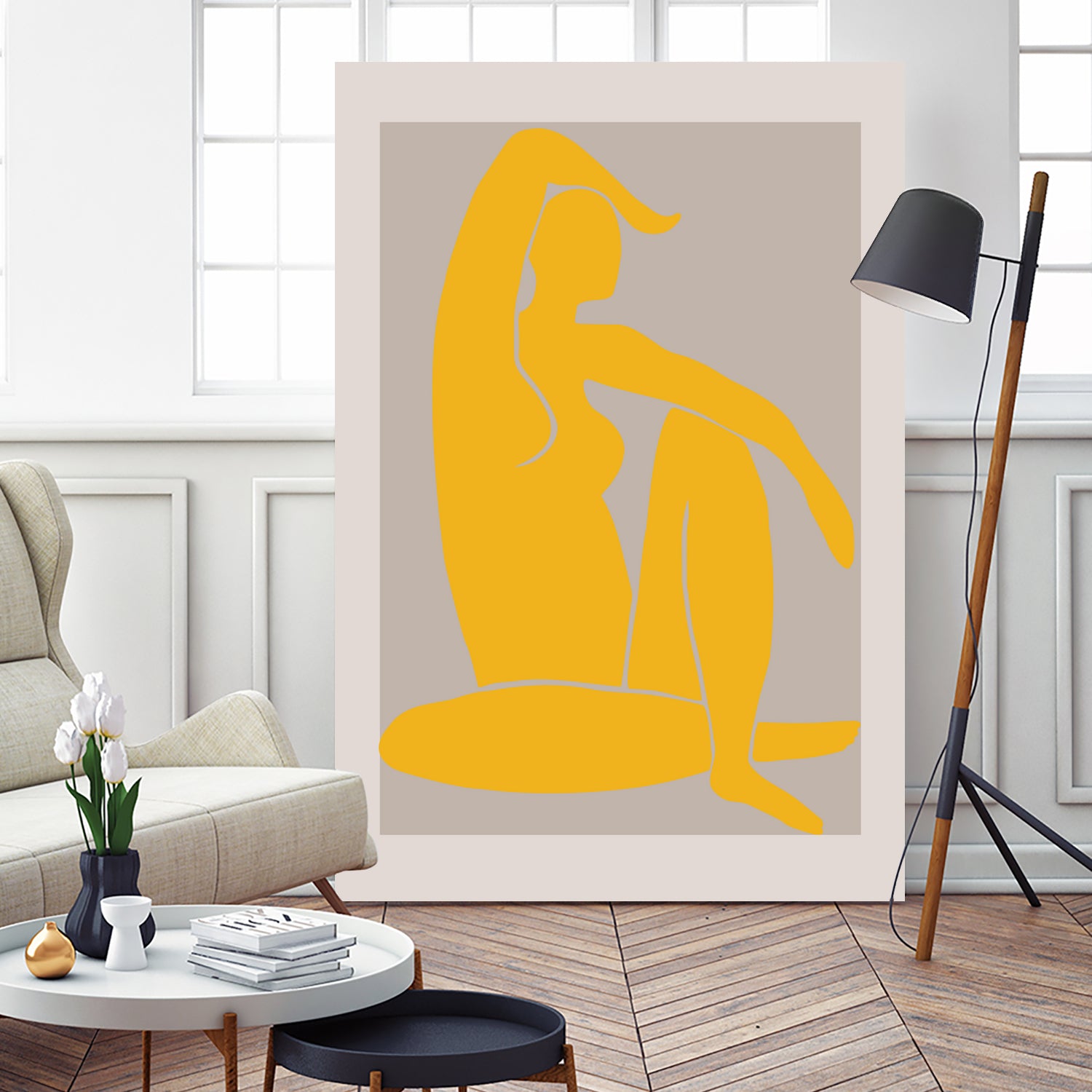 Yellow Figure by Pictufy on GIANT ART - figurative woman