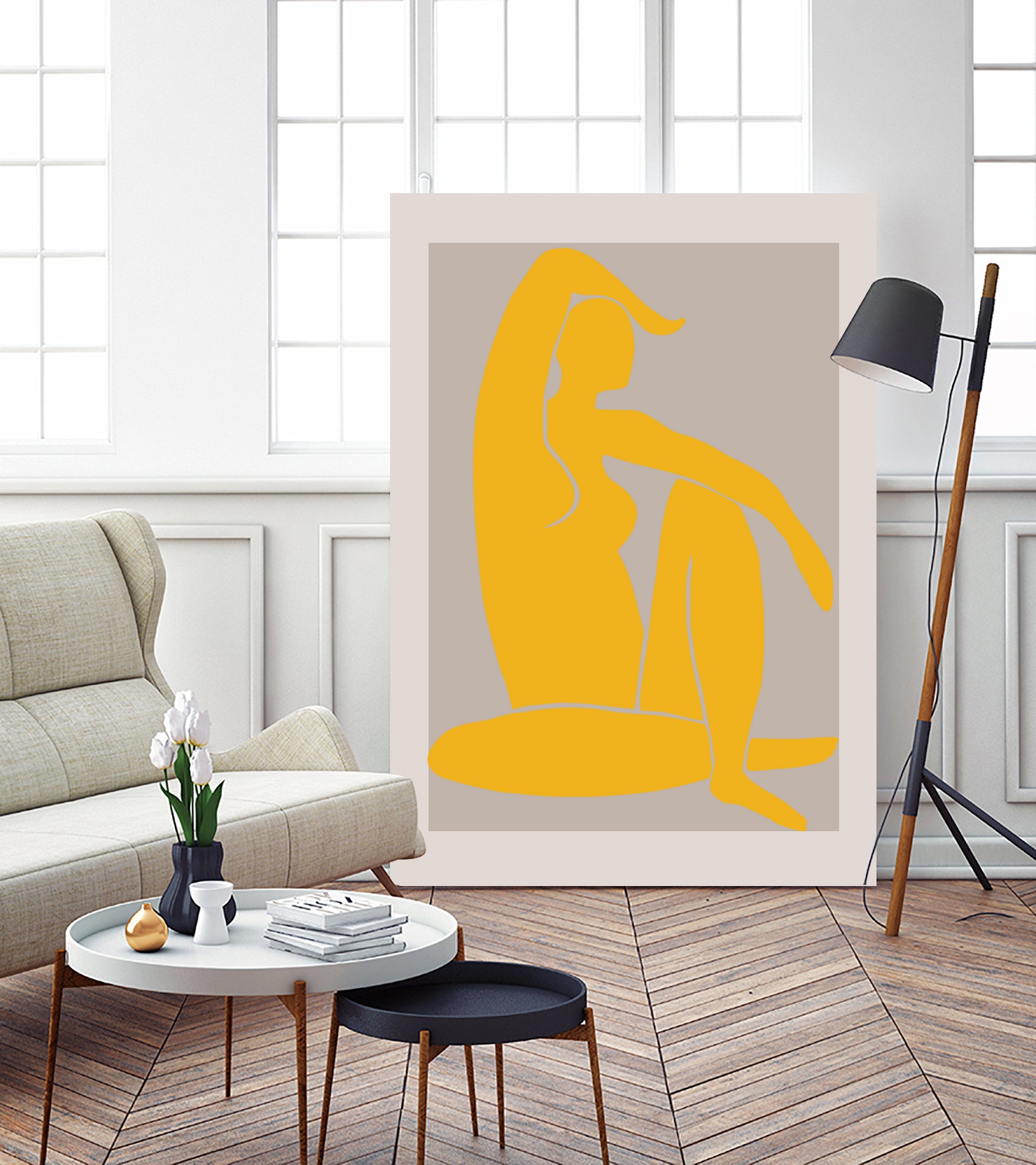 Yellow Figure by Pictufy on GIANT ART - figurative woman