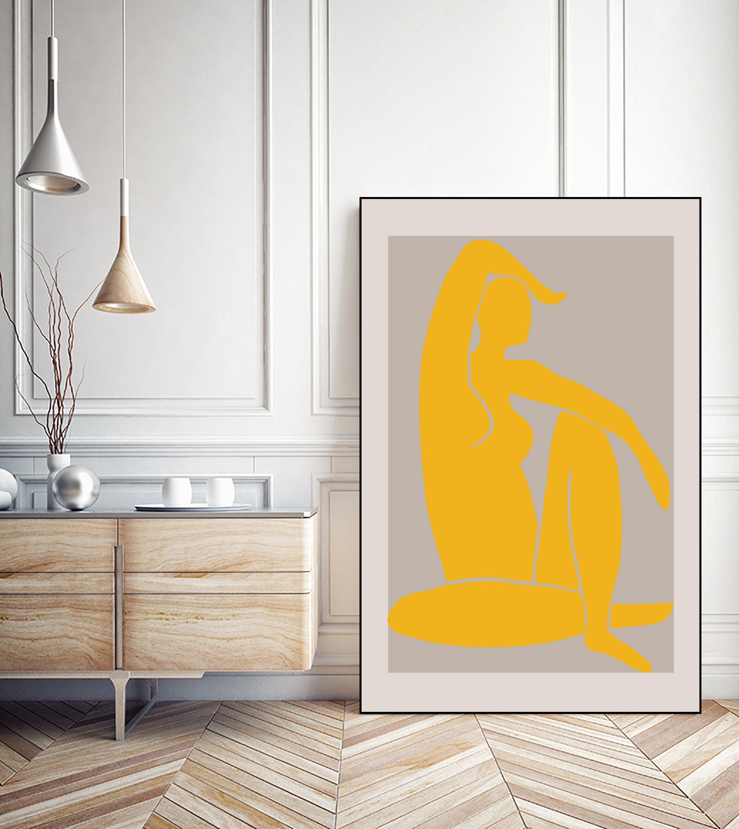 Yellow Figure by Pictufy on GIANT ART - figurative woman