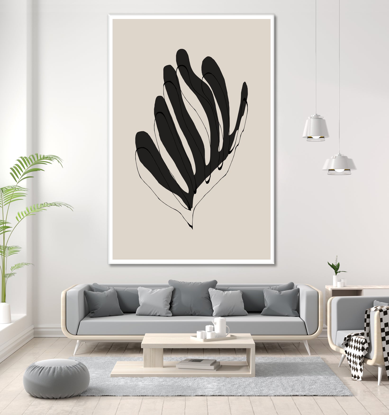 Abstract Leaf Lines by THE MIUUS STUDIO on GIANT ART - flowers and plants minimalist art