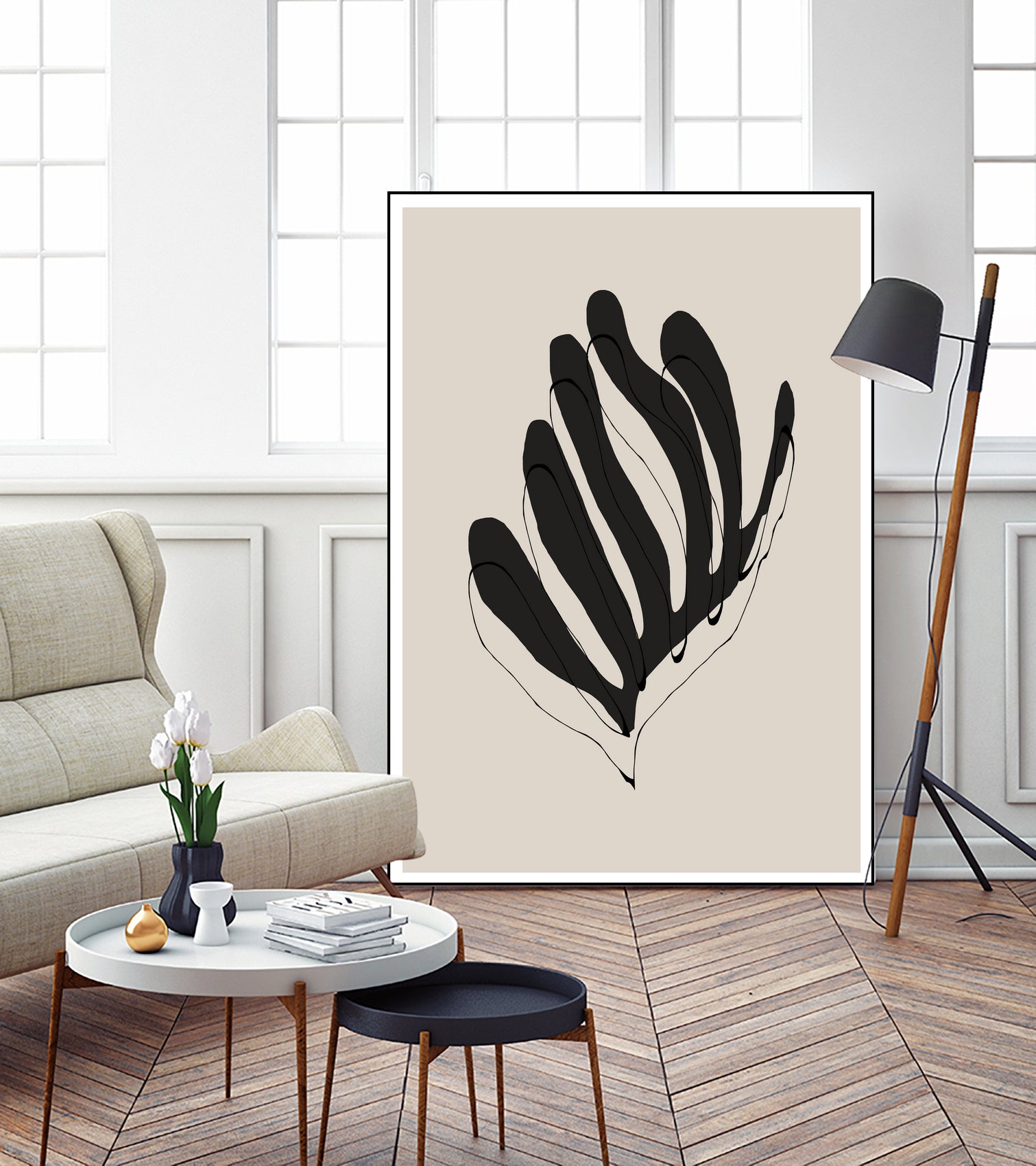 Abstract Leaf Lines by THE MIUUS STUDIO on GIANT ART - flowers and plants minimalist art