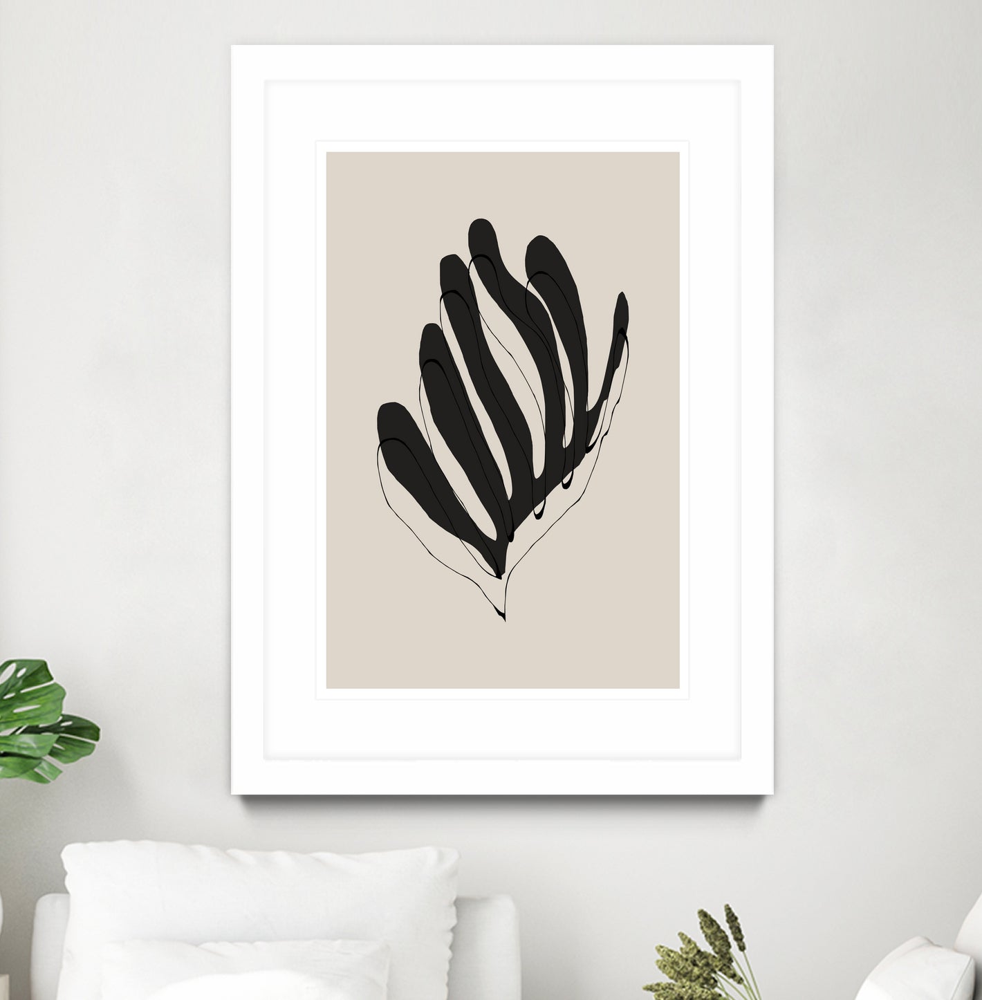 Abstract Leaf Lines by THE MIUUS STUDIO on GIANT ART - flowers and plants minimalist art