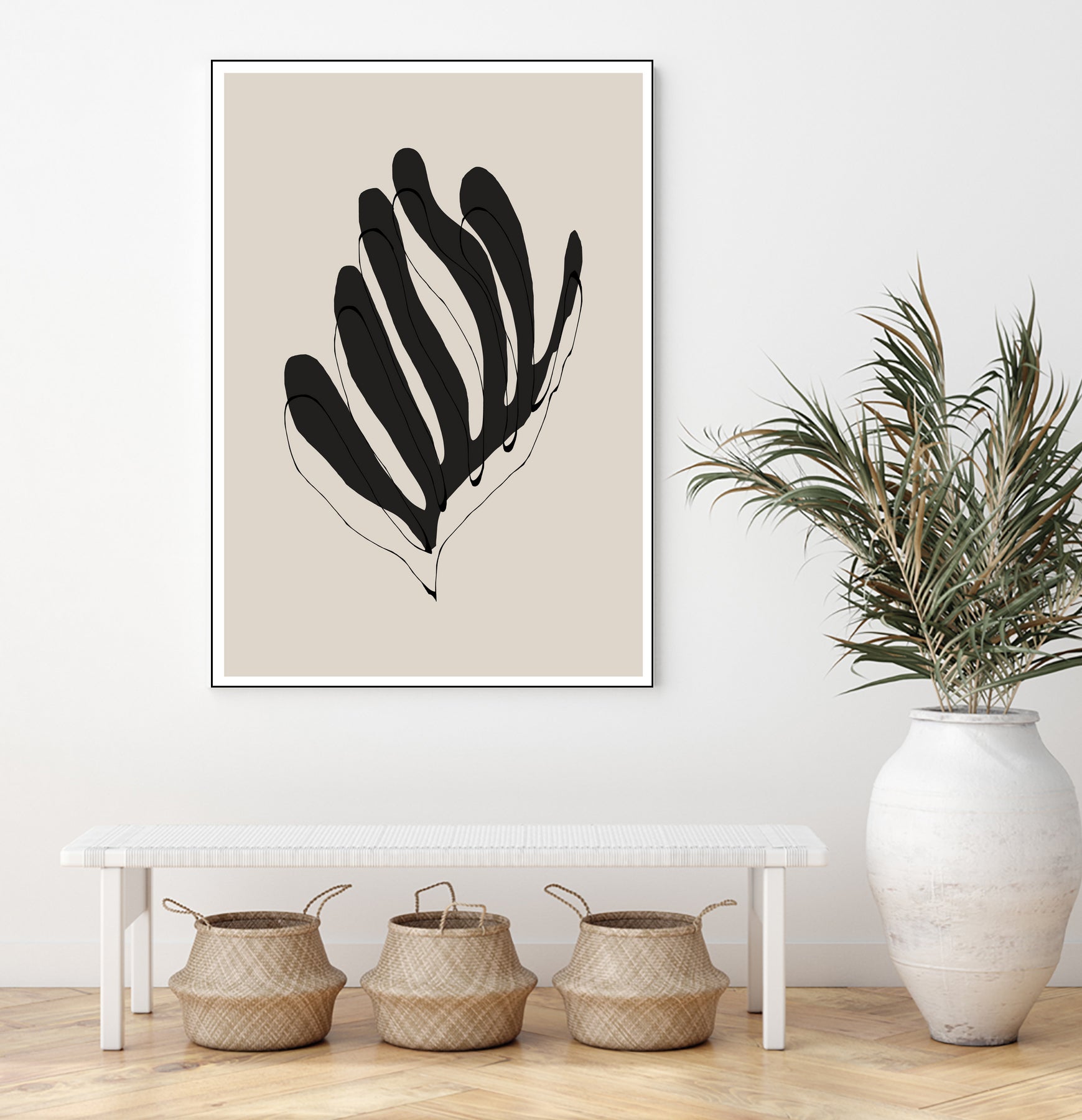 Abstract Leaf Lines by THE MIUUS STUDIO on GIANT ART - flowers and plants minimalist art