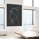 White Squiggle On A Dark Background by uplusmestudio on GIANT ART - line art abstract line art