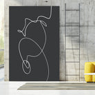 White Squiggle On A Dark Background by uplusmestudio on GIANT ART - line art abstract line art