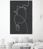 White Squiggle On A Dark Background by uplusmestudio on GIANT ART - line art abstract line art