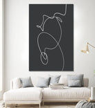 White Squiggle On A Dark Background by uplusmestudio on GIANT ART - line art abstract line art