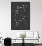 White Squiggle On A Dark Background by uplusmestudio on GIANT ART - line art abstract line art