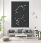 White Squiggle On A Dark Background by uplusmestudio on GIANT ART - line art abstract line art
