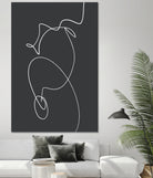White Squiggle On A Dark Background by uplusmestudio on GIANT ART - line art abstract line art