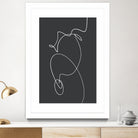 White Squiggle On A Dark Background by uplusmestudio on GIANT ART - line art abstract line art