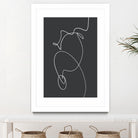 White Squiggle On A Dark Background by uplusmestudio on GIANT ART - line art abstract line art