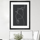 White Squiggle On A Dark Background by uplusmestudio on GIANT ART - line art abstract line art