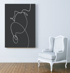 White Squiggle On A Dark Background by uplusmestudio on GIANT ART - line art abstract line art