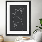 White Squiggle On A Dark Background by uplusmestudio on GIANT ART - line art abstract line art