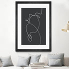 White Squiggle On A Dark Background by uplusmestudio on GIANT ART - line art abstract line art