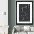 White Squiggle On A Dark Background by uplusmestudio on GIANT ART - line art abstract line art