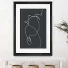 White Squiggle On A Dark Background by uplusmestudio on GIANT ART - line art abstract line art