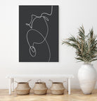 White Squiggle On A Dark Background by uplusmestudio on GIANT ART - line art abstract line art