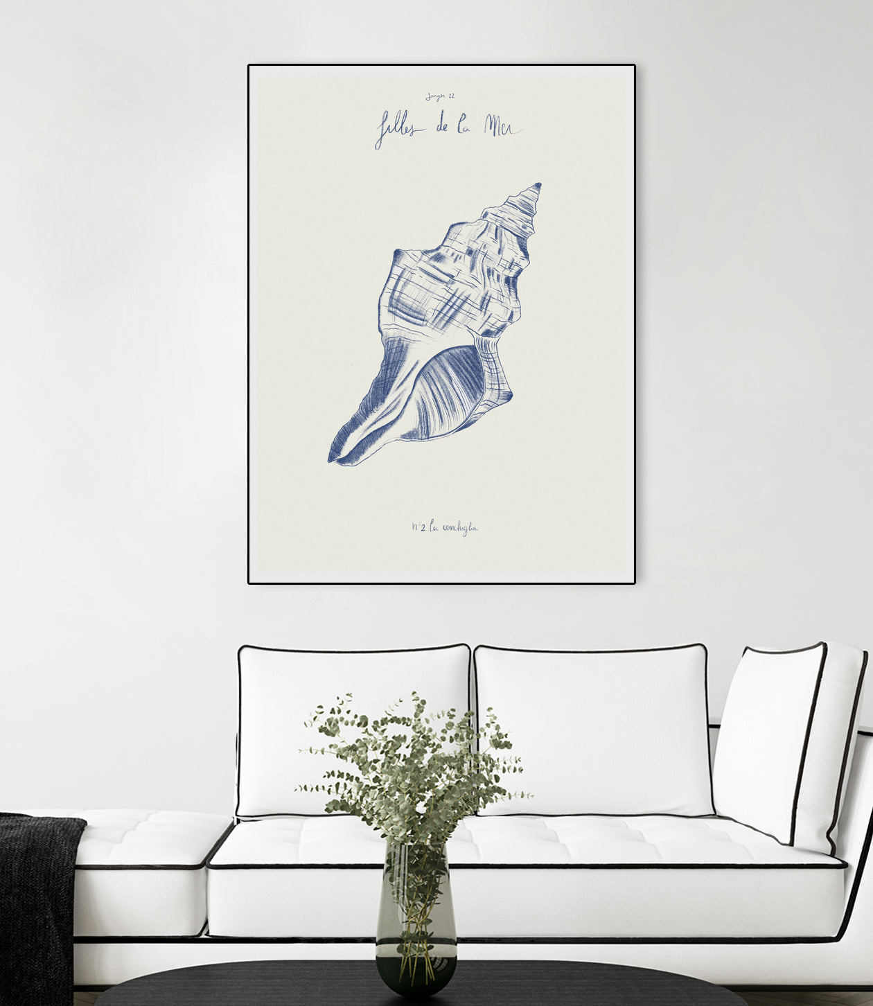 Filles de la mer n.2 - La conchiglia by Giulia Mora on GIANT ART - blue costal  mora