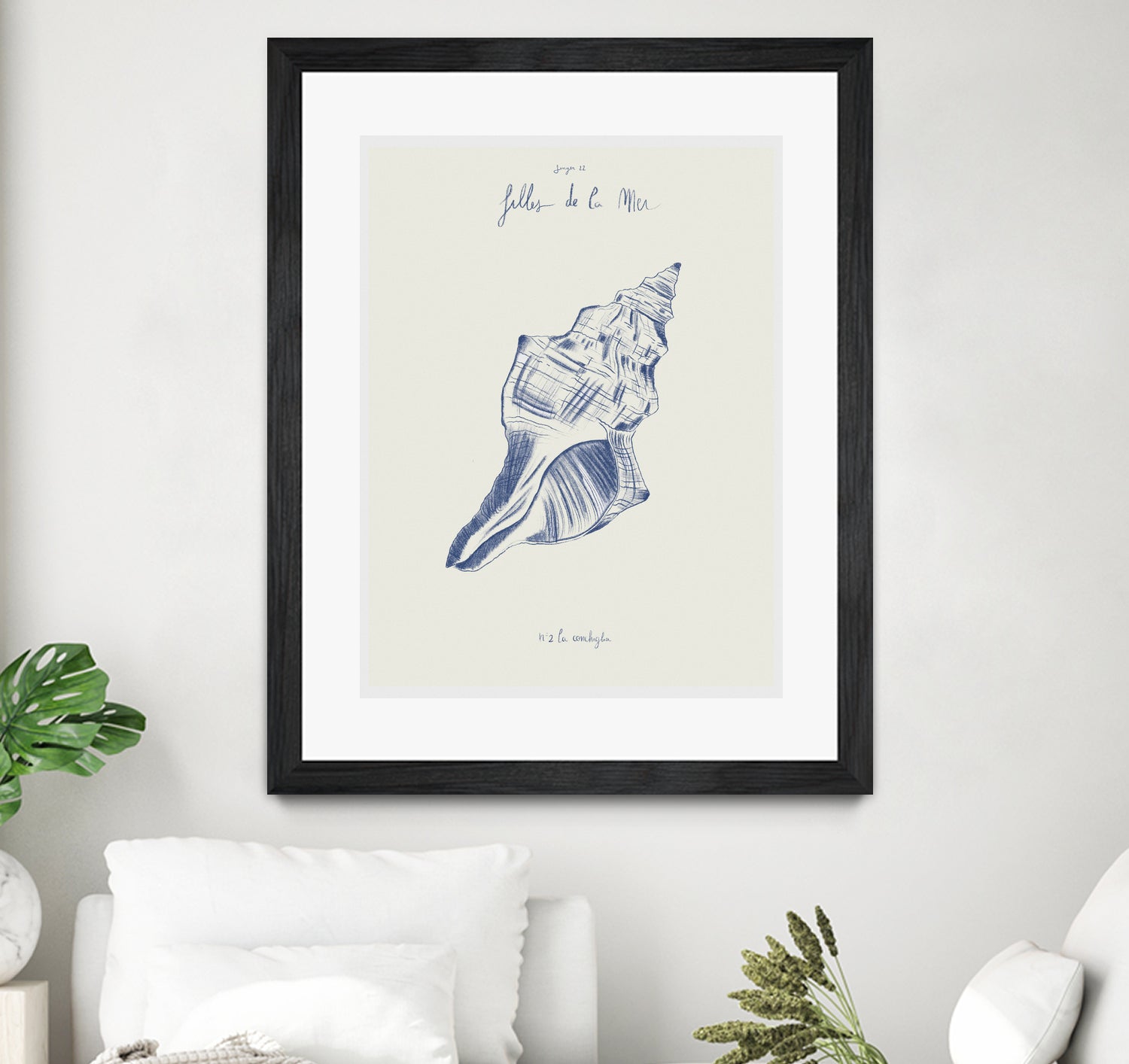 Filles de la mer n.2 - La conchiglia by Giulia Mora on GIANT ART - blue costal  mora