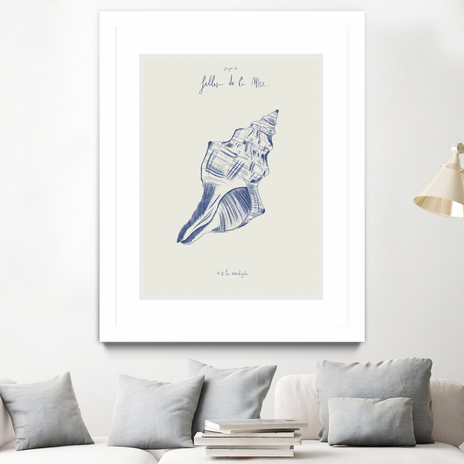 Filles de la mer n.2 - La conchiglia by Giulia Mora on GIANT ART - blue costal  mora