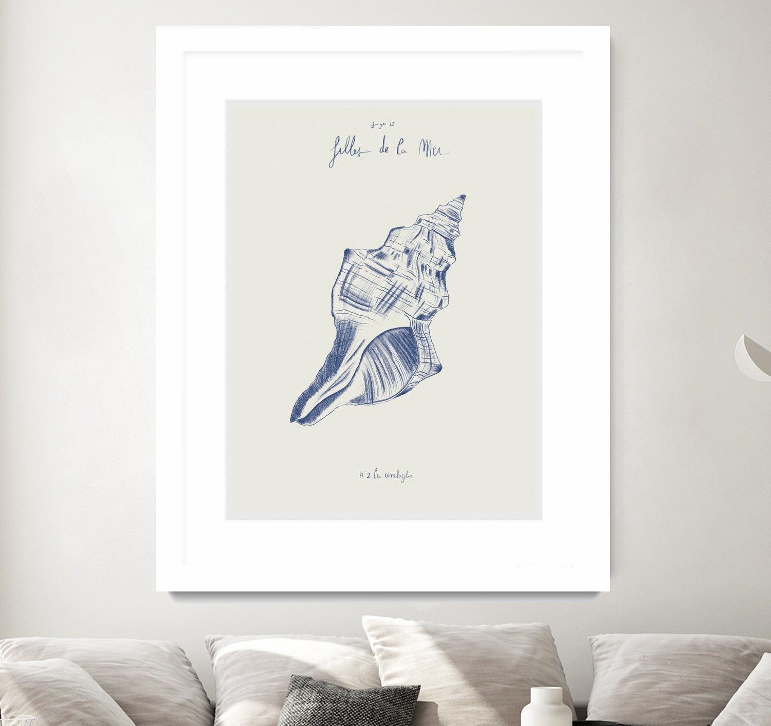 Filles de la mer n.2 - La conchiglia by Giulia Mora on GIANT ART - blue costal  mora